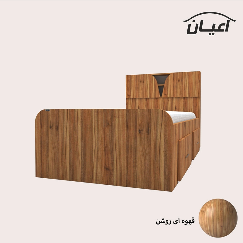تخت خواب یکنفره اعیان مدل FH509 سایز 120x200 سانتی متر - سفید