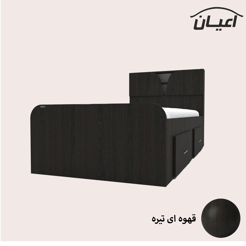 تخت خواب یکنفره اعیان مدل FH509 سایز 120x200 سانتی متر - سفید