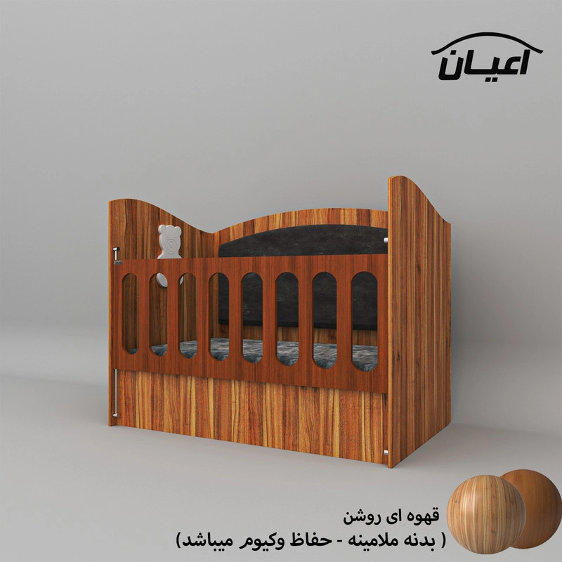 تختخواب کودک اعیان مدل FH598 - گردویی