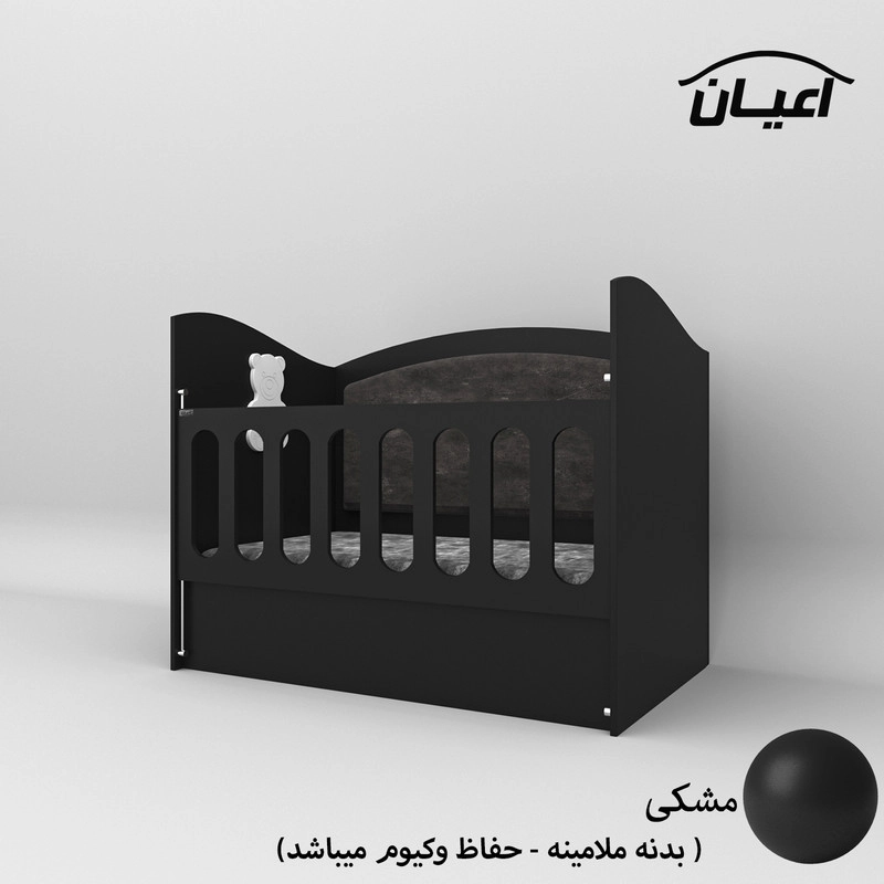 تختخواب کودک اعیان مدل FH598 - گردویی