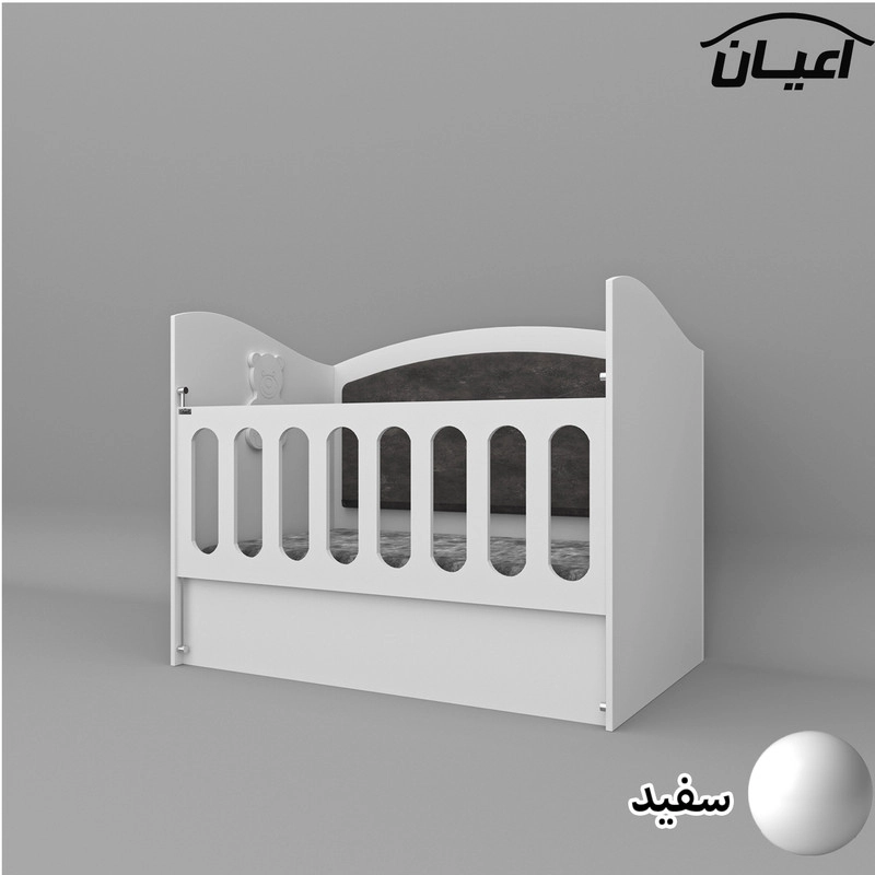 تختخواب کودک اعیان مدل FH598 - گردویی