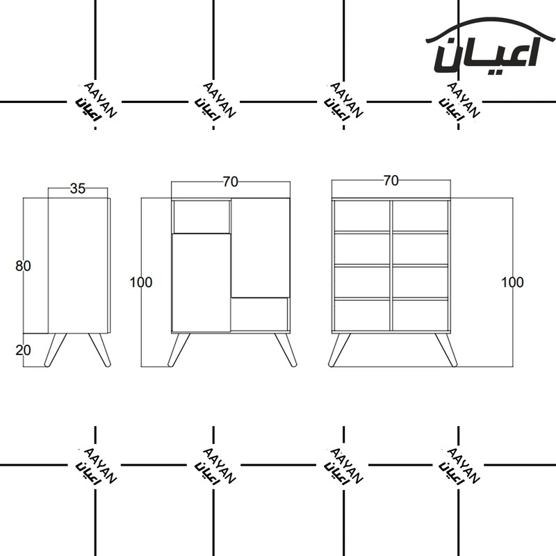 جاکفشی اعیان مدل FH428 - گردویی
