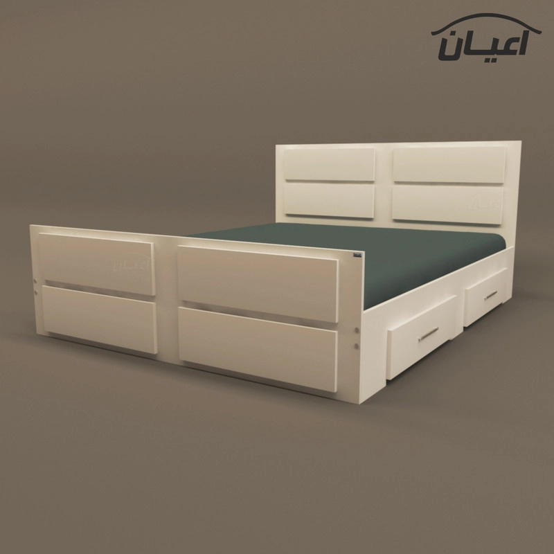 تخت خواب دونفره اعیان مدل FH335 سایز 160x200 سانتی متر - طوسی