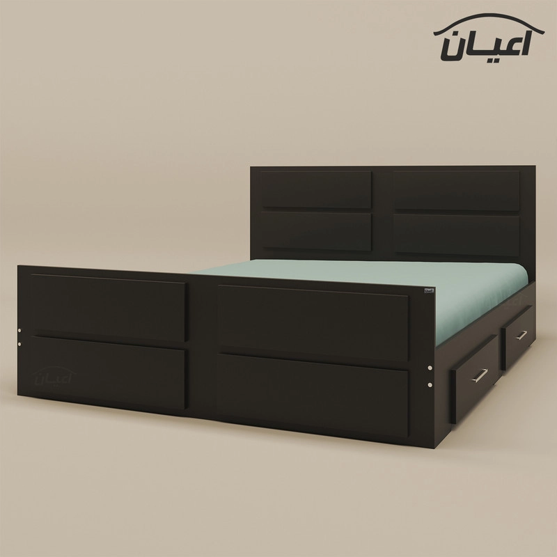 تخت خواب دونفره اعیان مدل FH335 سایز 160x200 سانتی متر - طوسی