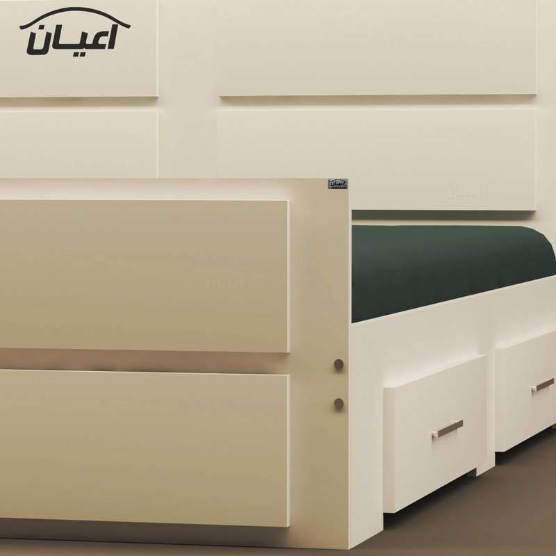 تخت خواب دونفره اعیان مدل FH335 سایز 160x200 سانتی متر - طوسی