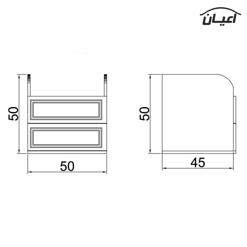 میز پاتختی اعیان مدل  FH401 - مشکی