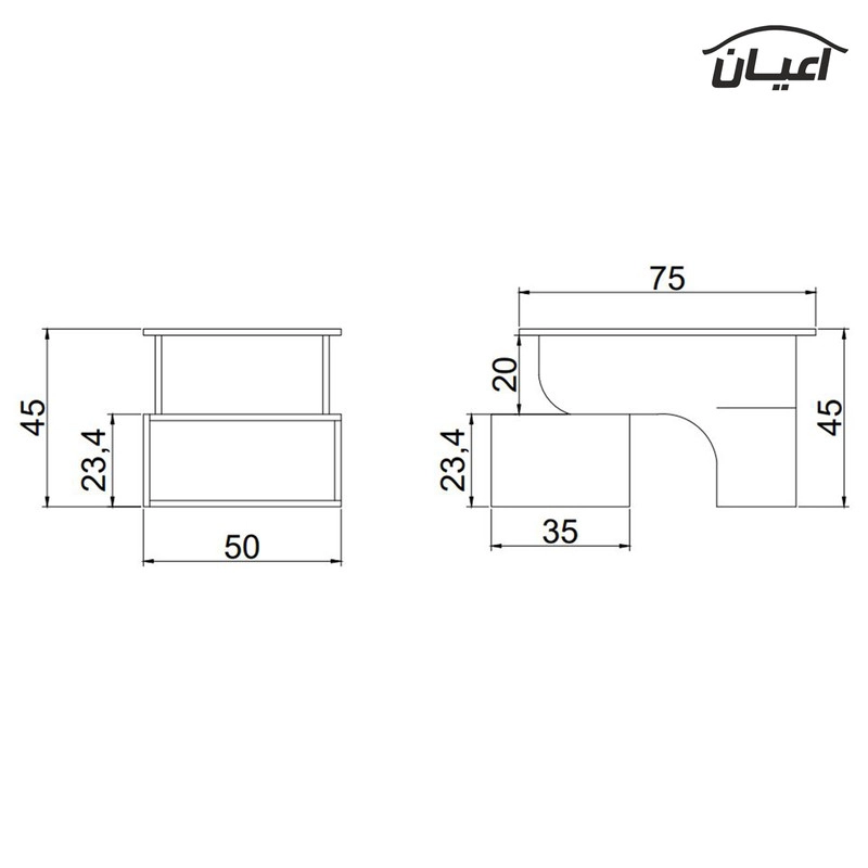 میز جلومبلی اعیان مدل FH390 - مشکی