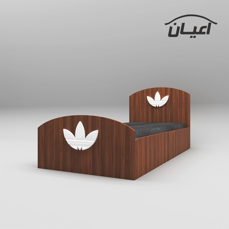 تخت خواب یک نفره اعیان مدل FH458 طرح اسپرت سایز 90x200 سانتی متر - طوسی