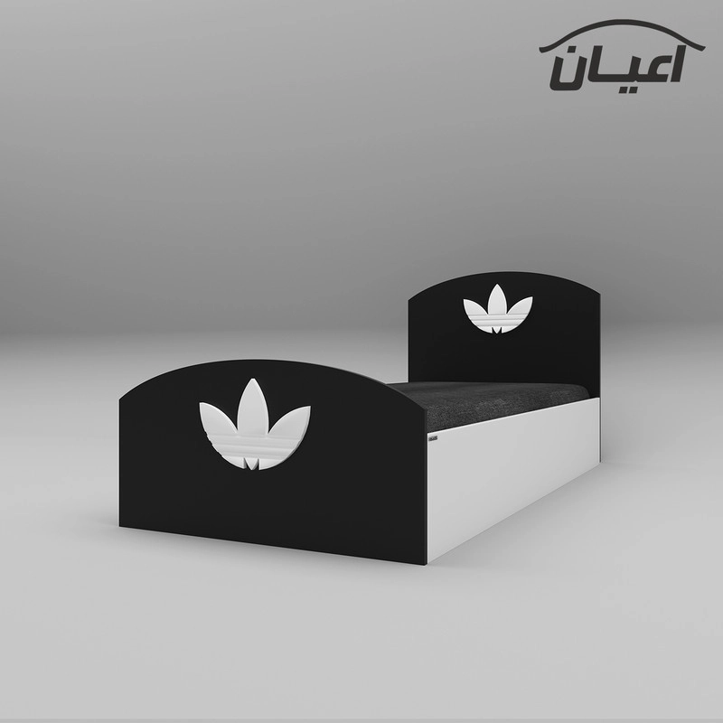 تخت خواب یک نفره اعیان مدل FH458 طرح اسپرت سایز 90x200 سانتی متر - طوسی