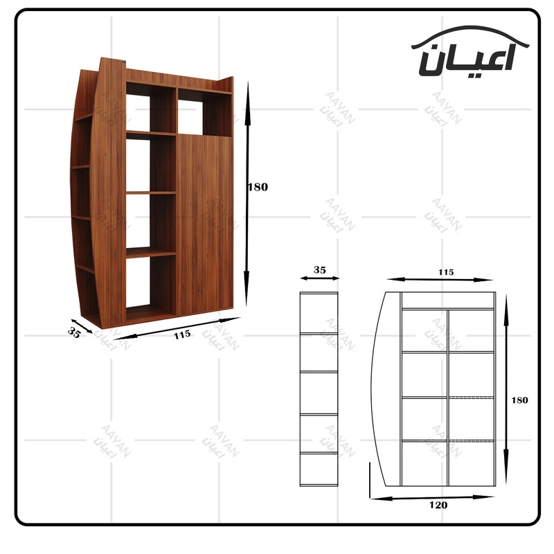 کتابخانه اعیان مدل FH462 - سفید
