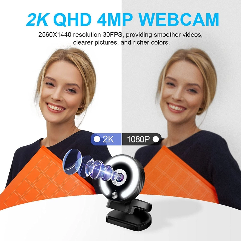 وب کم مدل 2K Streaming with Ring Light