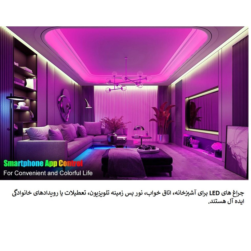 ریسه ال ای دی مدل موزیک دار Remote Control طول 40 متر