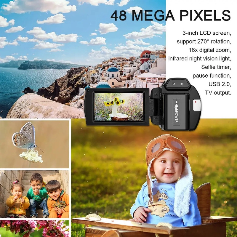 دوربین فیلم برداری مدل 4K 60FPS 48 MP Professional