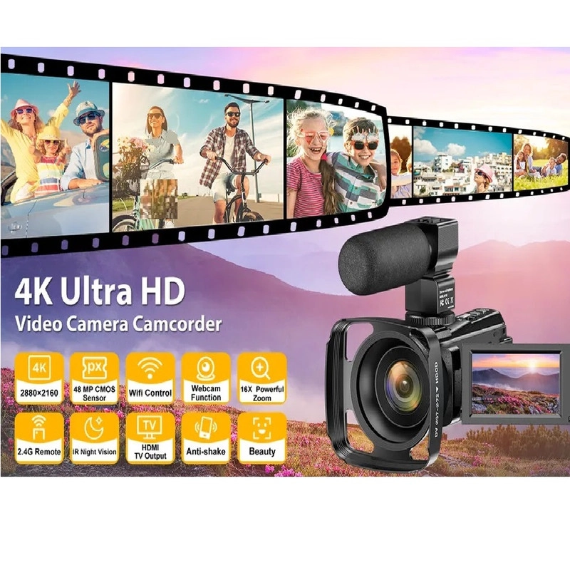 دوربین فیلم برداری مدل 4K 60FPS 48 MP Professional
