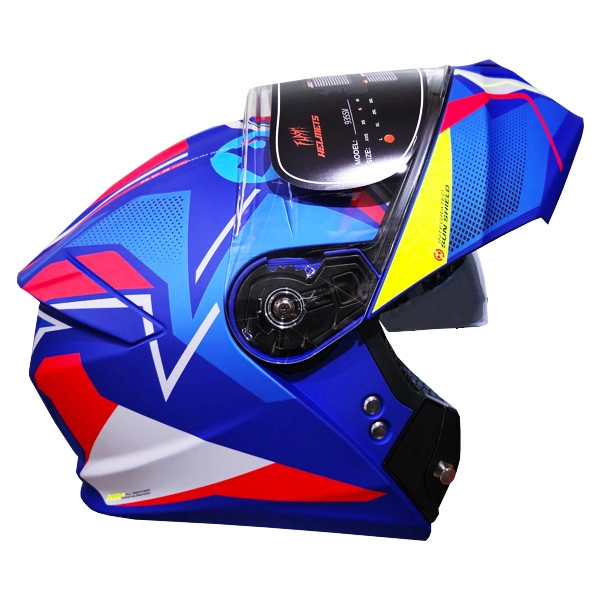 کلاه کاسکت فلش مدل فک متحرک عینکدار کد 935SV - XXL