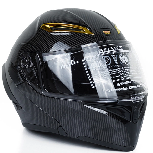 کلاه کاسکت کایک مدل فک متحرک عینکدار کد Carbon_Fibr_Pattern - L