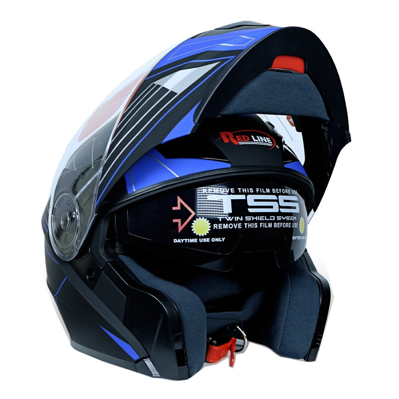 کلاه کاسکت ردلاین مدل MATT BLACK_Blue_C7 - XL