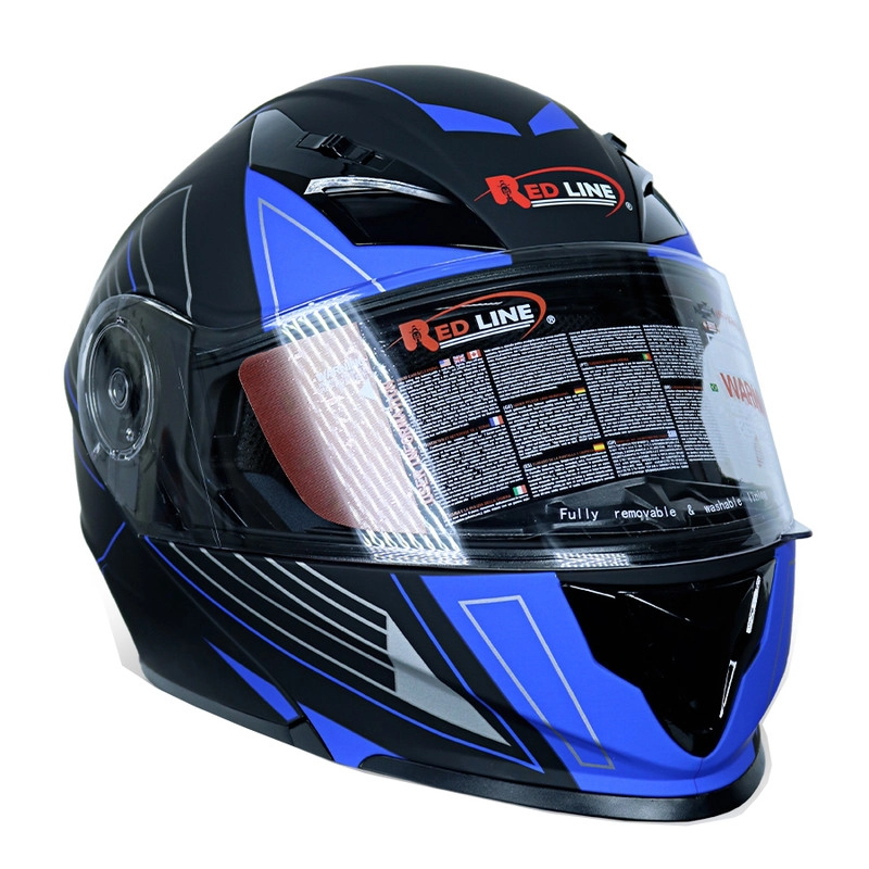 کلاه کاسکت ردلاین مدل MATT BLACK_Blue_C7 - XL