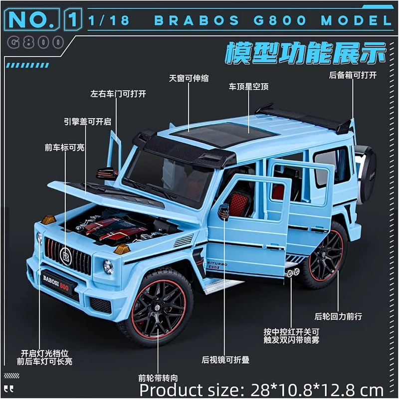 ماکت ماشین مدل مرسدس بنز جی کلاس Mercedes-Benz G-class brabos 800 - مشکی