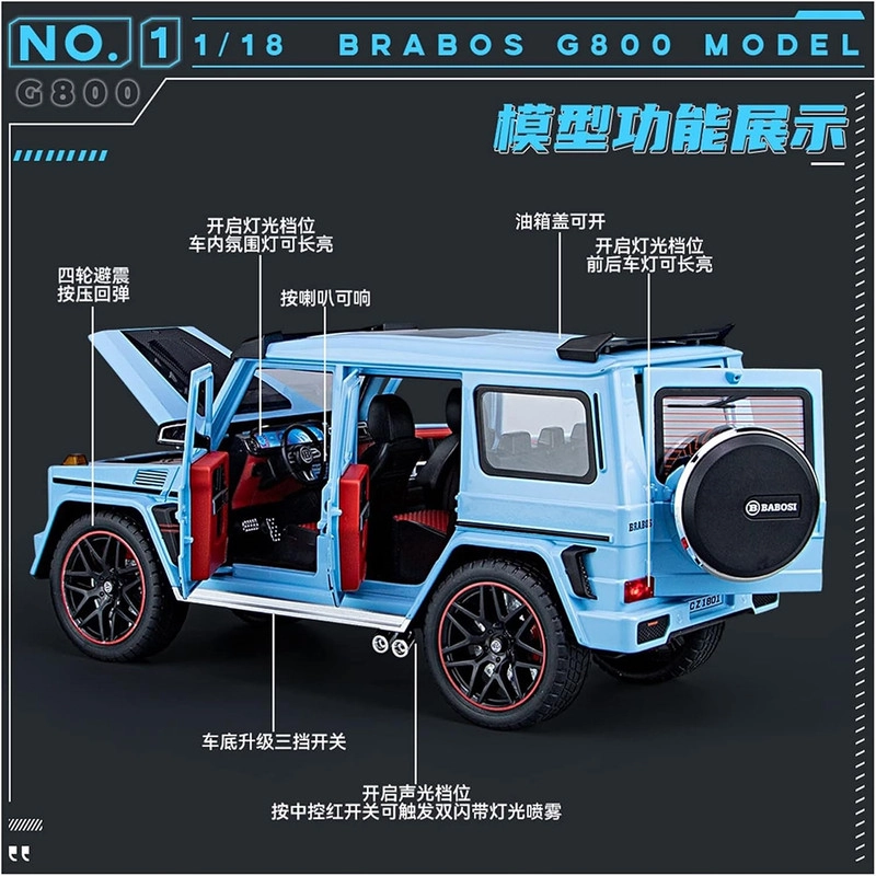 ماکت ماشین مدل مرسدس بنز جی کلاس Mercedes-Benz G-class brabos 800 - مشکی